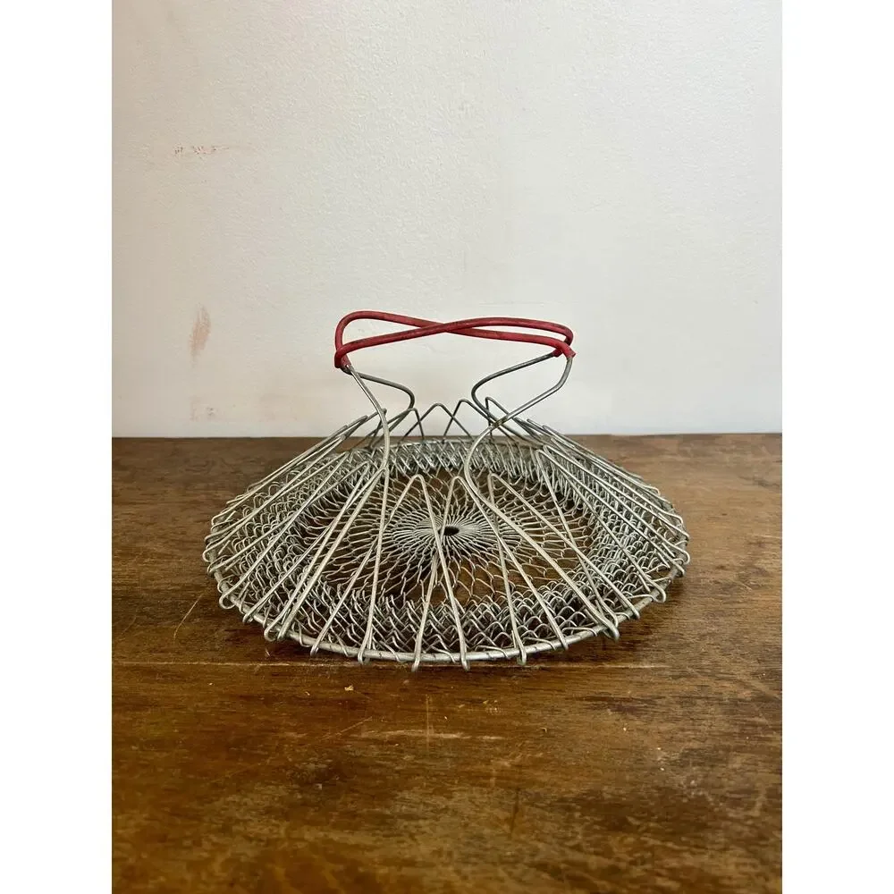 Vintage Wire Hanging Egg Basket | Cottagecore Farmhouse Storage Decor | Kitchen
